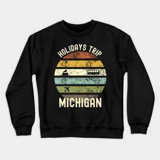 Holidays Trip To Michigan, Family Trip To Michigan, Road Trip to Michigan, Family Reunion in Michigan, Holidays in Michigan, Vacation in Crewneck Sweatshirt